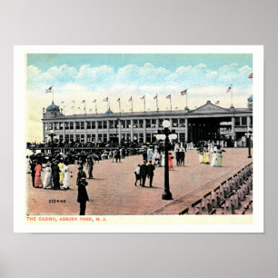 De Casino Boardwalk, Asbury Park, NJ Vintage Poster