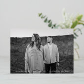 De casual Foto van het Manuscript sparen de Datum Folie Uitnodiging (Staand Voorkant)