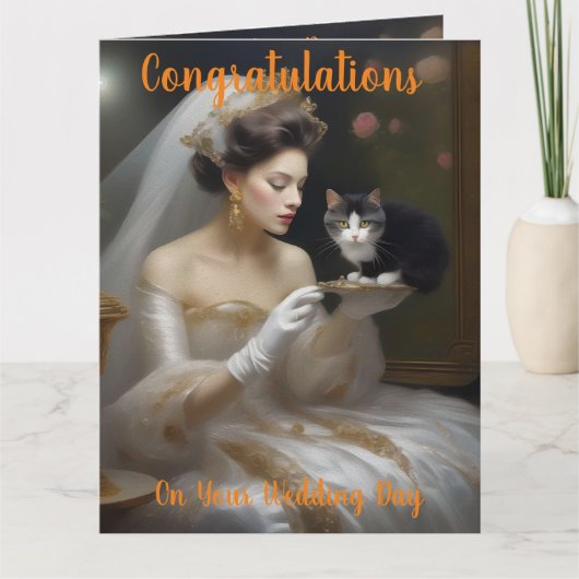 De Cat Bride olieverf, grote bruiloft Kaart (Voorkant)