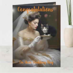 De Cat Bride olieverf, grote bruiloft Kaart