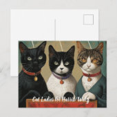 De Cat Ladies stemmen op Harris/Walz Briefkaart (Voorkant / Achterkant)