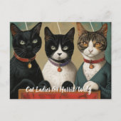 De Cat Ladies stemmen op Harris/Walz Briefkaart (Voorkant)