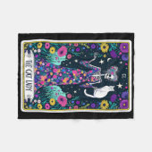 De Cat Lady Tarot Kaart Skelet Moederdag Cat L Fleece Deken (Voorkant (Horizontaal))