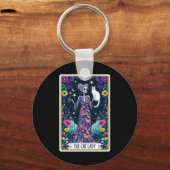 De Cat Lady Tarot Kaart Skelet Moederdag Cat L Sleutelhanger (Voorkant)
