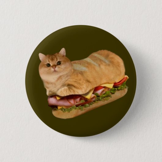 De Cat Loaf Sandwich Badge Ronde Button 5,7 Cm (Voorkant)