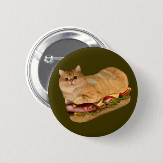 De Cat Loaf Sandwich Badge Ronde Button 5,7 Cm (Voorkant /achterkant)