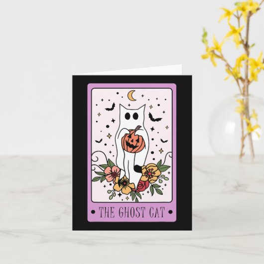 De Cat Tarot Kaart Ghost Halloween Pumpkin Cat Lov (Gele Bloem)