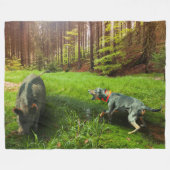 De Catahoula en de Wild Hog Fleece Deken (Voorkant (Horizontaal))