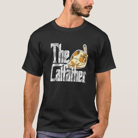 De Catfather Cat Father Mafia Whiskers Male papa T-shirt (Voorkant)