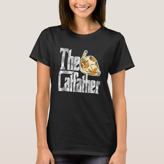 De Catfather Cat Father Mafia Whiskers Male papa T-shirt (Voorkant)