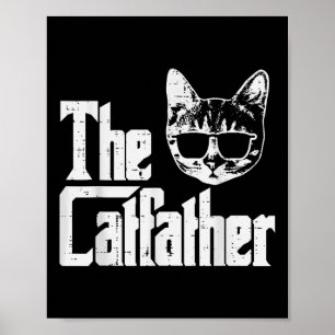 De Catfather Grappige Kat Papa Vaders Dag Film Pun Poster