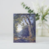 De catskills, de bosomgeving, de olie op het canva briefkaart (Staand voorkant)