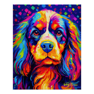 De Cavalier Koning Charles Spaniel Hond 001 - Zett Perfect Poster