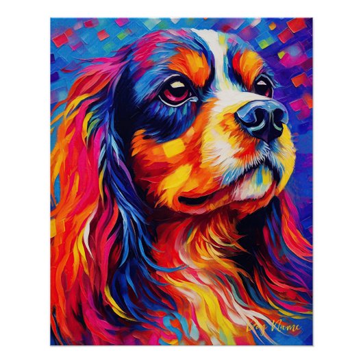 De Cavalier Koning Charles Spaniel Hond 005 - Zett Perfect Poster (Voorkant)