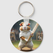 De cavia-cricketspeler: gekleed in het wit, sleutelhanger (Achterkant)