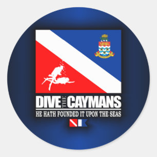 De Caymans duiken Ronde Sticker