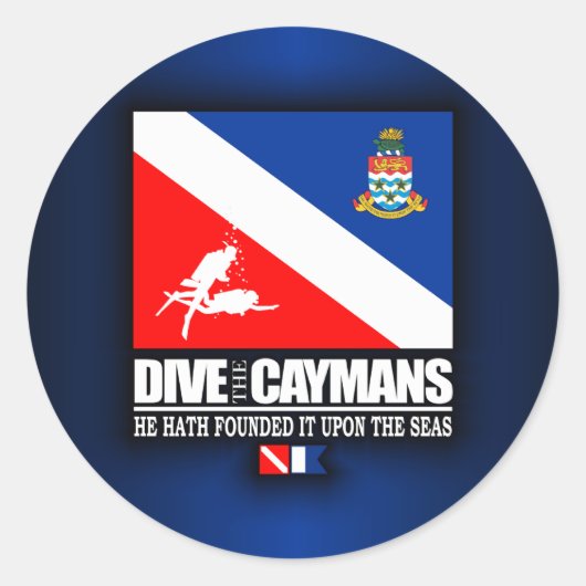 De Caymans duiken Ronde Sticker (Voorkant)