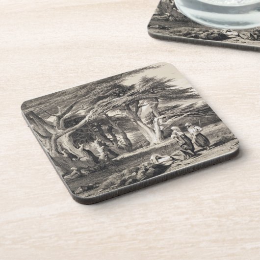 De Cedars van Libanon, gegraveerd door Freeman (se Bier Onderzetter (Linkerzijde)