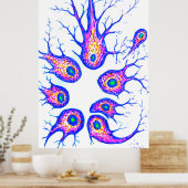 De cellen van het Sepia-kraakbeen Poster (Keuken)