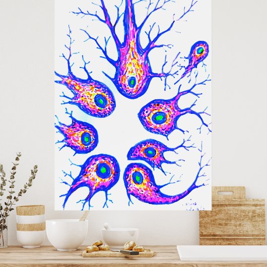 De cellen van het Sepia-kraakbeen Poster (Keuken)