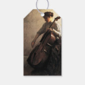 De cellist (door Joseph DeCamp) Cadeaulabel (Voorkant)