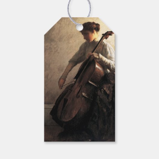 De cellist (door Joseph DeCamp) Cadeaulabel (Voorkant)