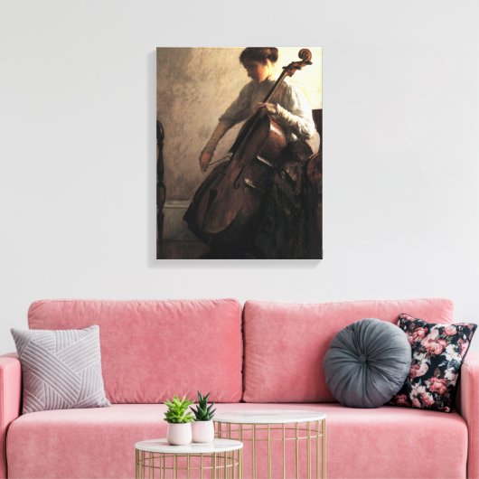 De cellist (door Joseph DeCamp) Canvas Afdruk (Insitu (Woonkamer))
