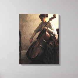 De cellist (door Joseph DeCamp) Canvas Afdruk