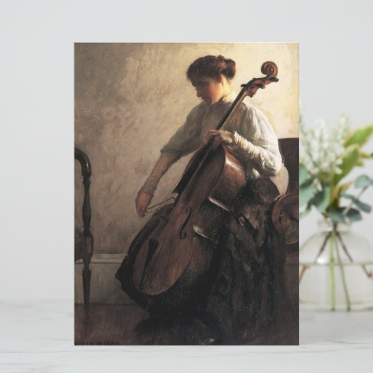 De cellist (door Joseph DeCamp) Kaart (Staand voorkant)