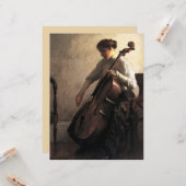 De cellist (door Joseph DeCamp) Kaart (Voorkant / Achterkant in situ)