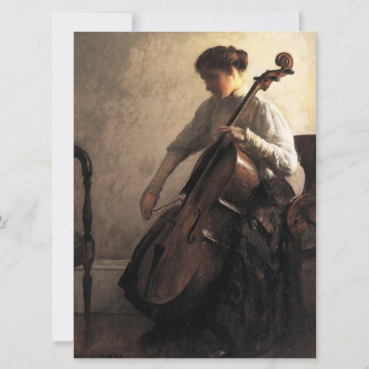 De cellist (door Joseph DeCamp) Kaart (Voorkant)