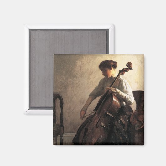 De cellist (door Joseph DeCamp) Magneet (Voorkant / Achterkant)