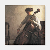 De cellist (door Joseph DeCamp) Magneet (Voorkant)