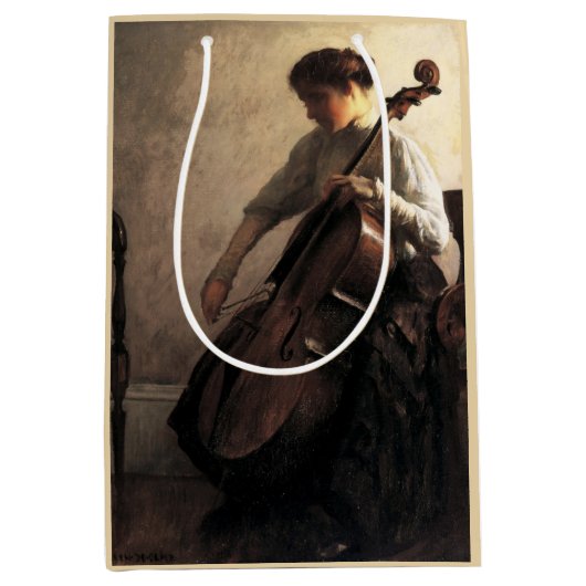 De cellist (door Joseph DeCamp) Medium Cadeauzakje (Voorkant)