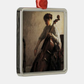 De cellist (door Joseph DeCamp) Metalen Ornament (Rechts)