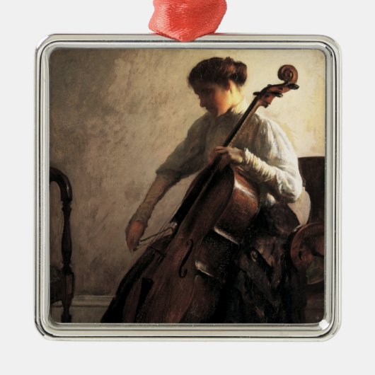 De cellist (door Joseph DeCamp) Metalen Ornament (Voorkant)