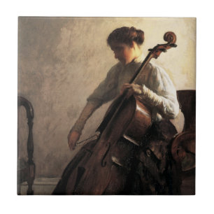 De cellist (door Joseph DeCamp) Tegeltje