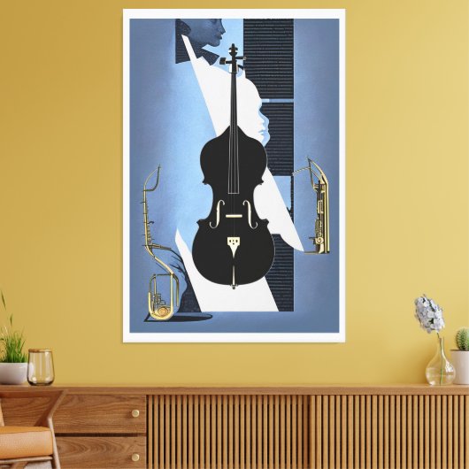 de Cello Canvas Afdruk (Insitu (Woonkamer))