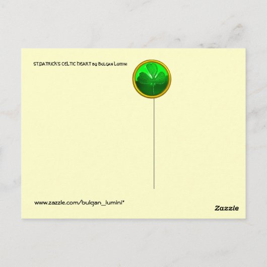 DE CELTISCHE HART VAN SAINT PATRICK BRIEFKAART (Achterkant)