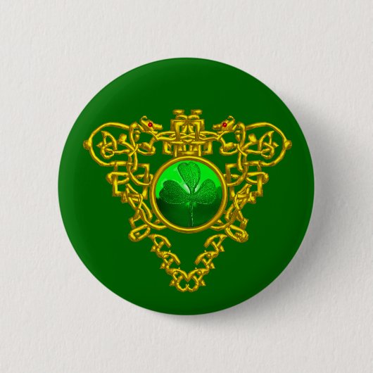 DE CELTISCHE HART VAN SAINT PATRICK RONDE BUTTON 5,7 CM (Voorkant)