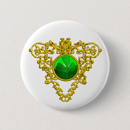 DE CELTISCHE HART VAN SAINT PATRICK RONDE BUTTON 5,7 CM (Voorkant)