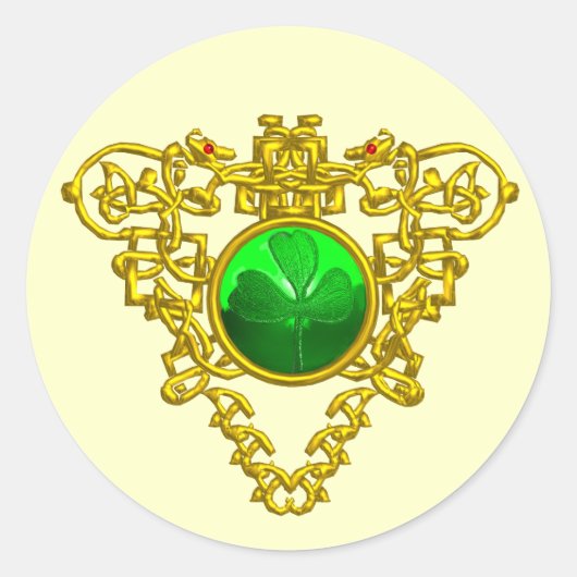 DE CELTISCHE HART VAN SAINT PATRICK RONDE STICKER (Voorkant)