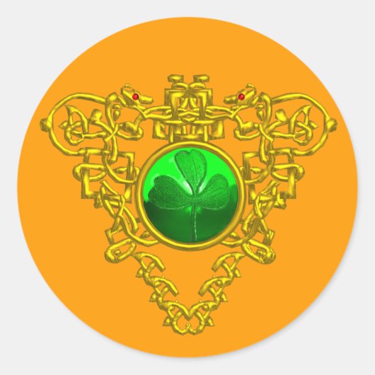 DE CELTISCHE HART VAN SAINT PATRICK RONDE STICKER (Voorkant)