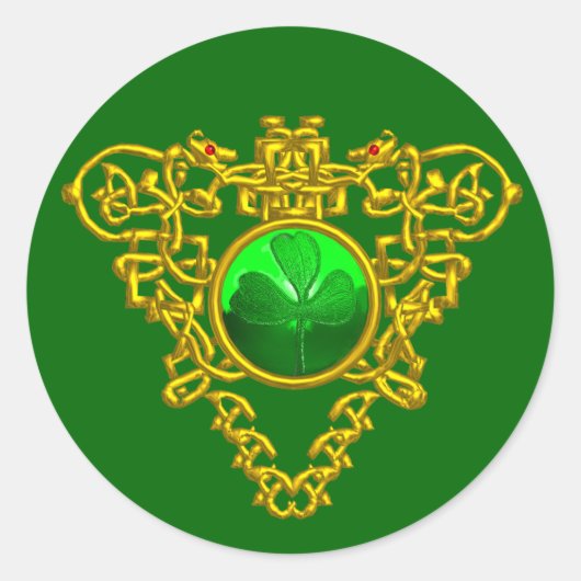 DE CELTISCHE HART VAN SAINT PATRICK RONDE STICKER (Voorkant)