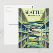 De Centrale Bibliotheek van Seattle USA Briefkaart (Voorkant / Achterkant)