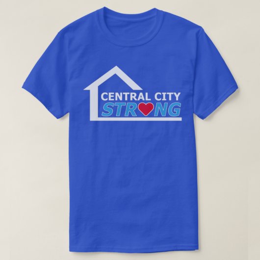De centrale stad steekt de flits cadeau voor manne t-shirt (Design voorkant)