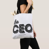 De CEO Retro Typografie gepersonaliseerde Polka Do Tote Bag (Dichtbij)