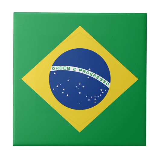 De ceramiektegel van de Vlag van Brazilië Tegeltje (Voorkant)