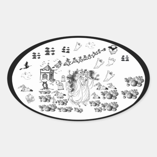 De ceremonie in Haunted - Ovale Sticker (Voorkant)