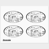 De ceremonie in Haunted - Ovale Sticker (Vel)